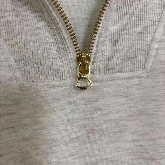 Varley Yates Half-Zip panelled neckline Sweatshirt Ivory Marl Size Small NWOT - Picture 10 of 16